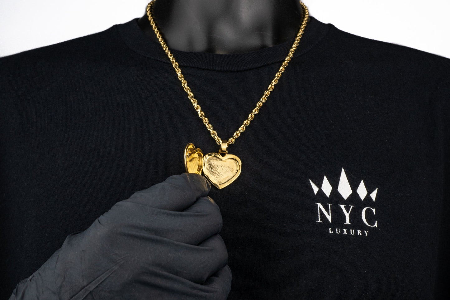 10K Yellow Gold Heart Picture Locket Pendant