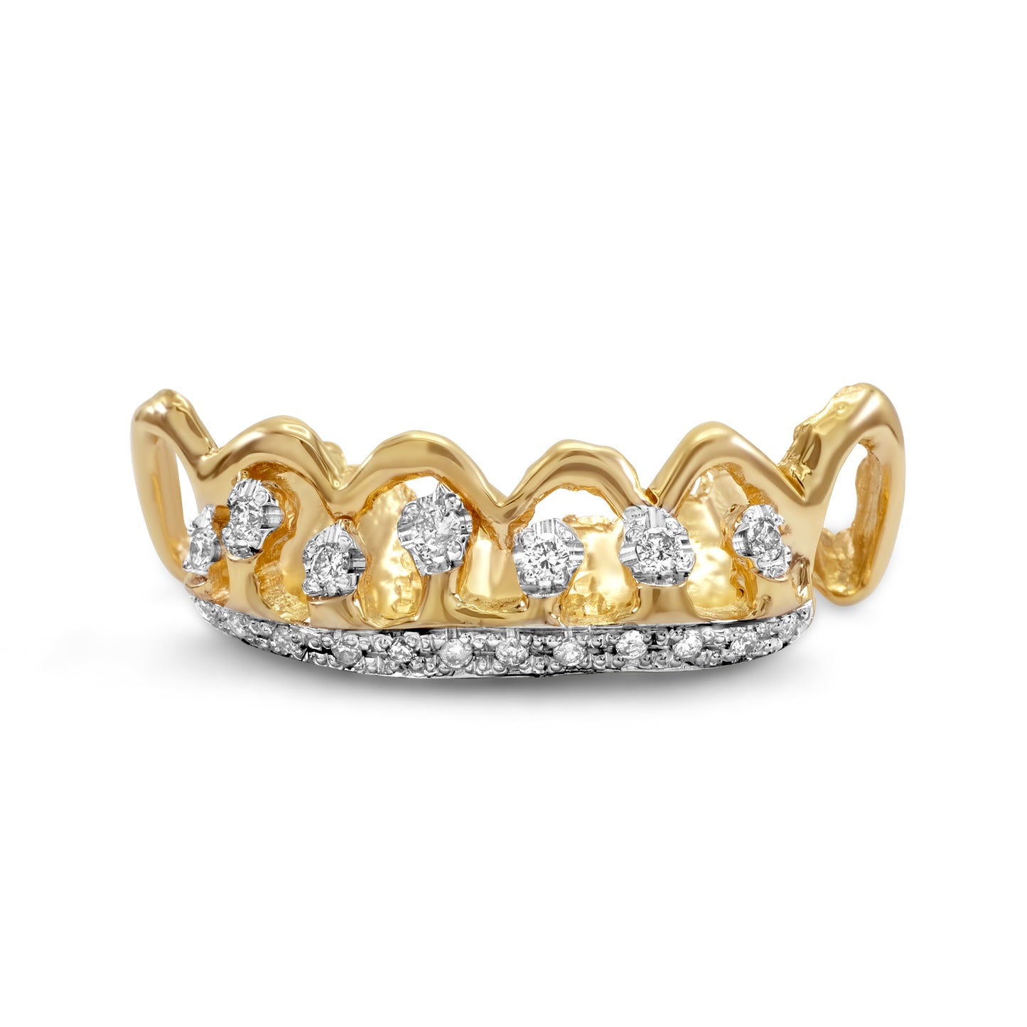 14K Yellow Gold Raining Stones (Bottom) Grill