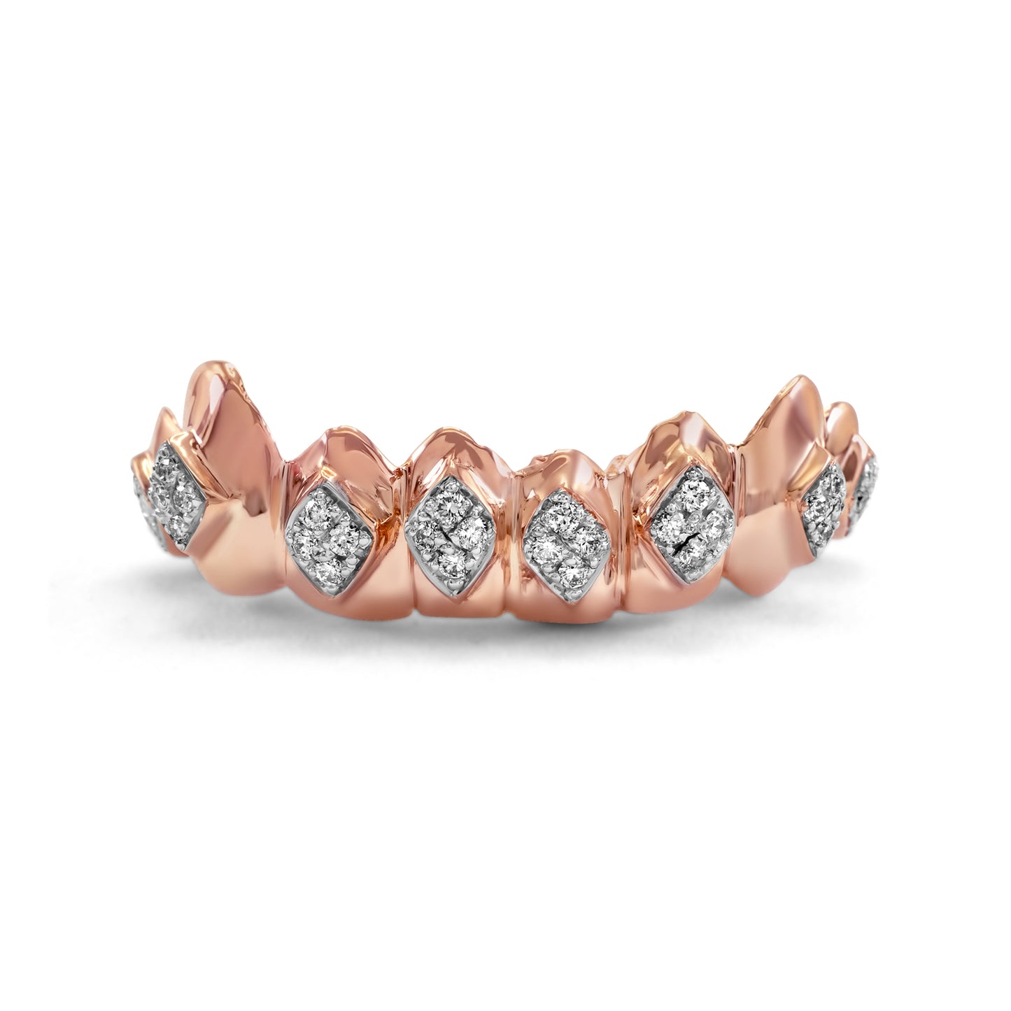 14K Rose Gold Diamond Cluster (Bottom) Grill