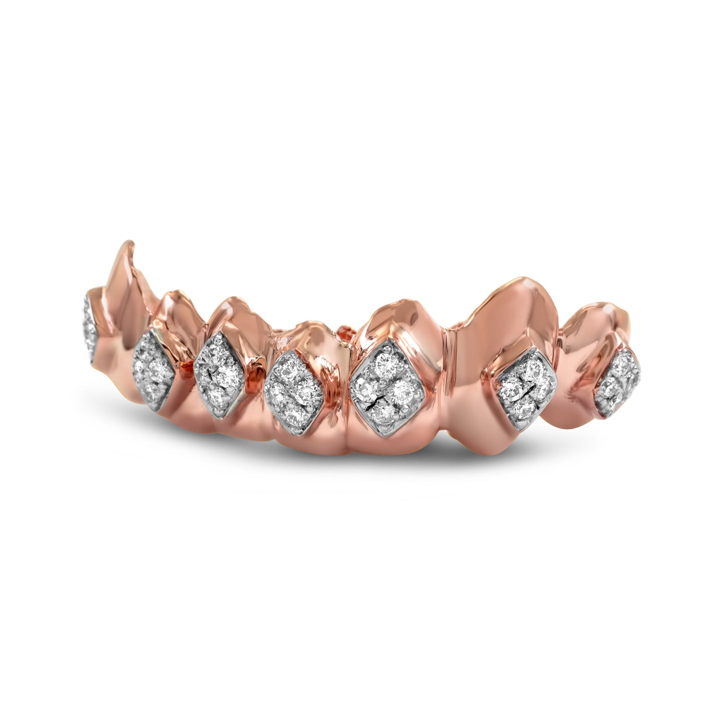 14K Rose Gold Diamond Cluster (Bottom) Grill