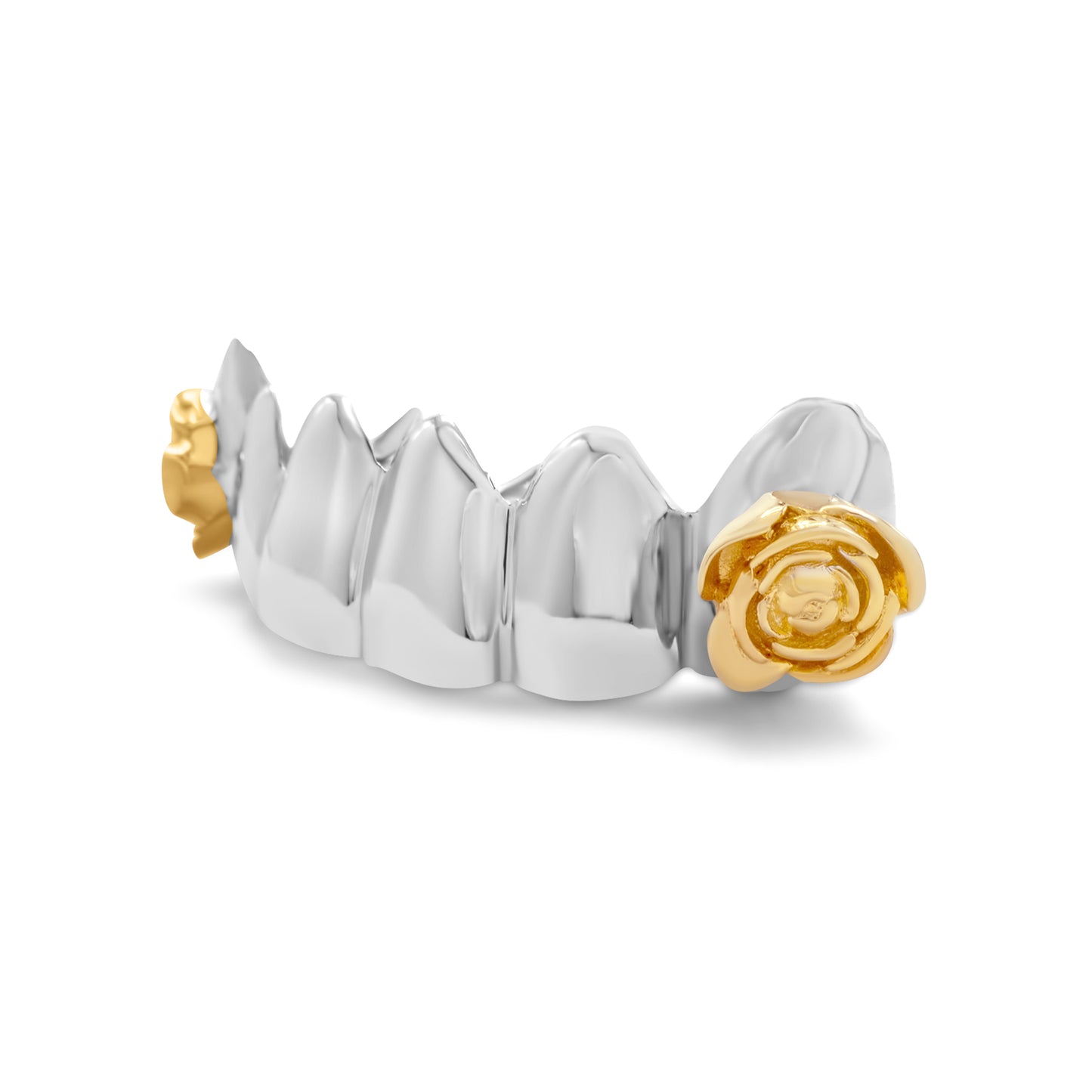 14K Yellow & White Gold Double Rose (Bottom) Grill