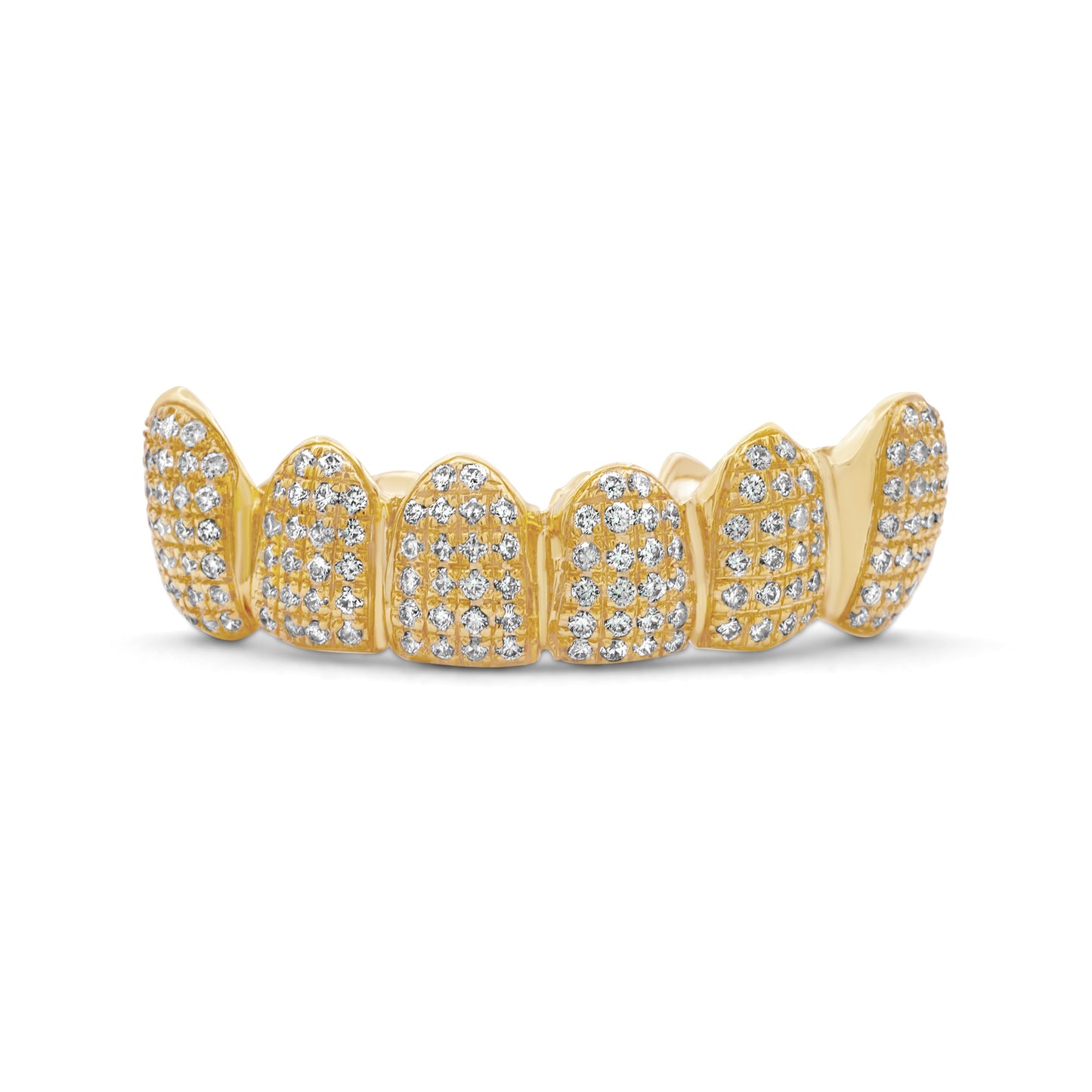 14K Yellow Gold Pave (Bottom) Grill