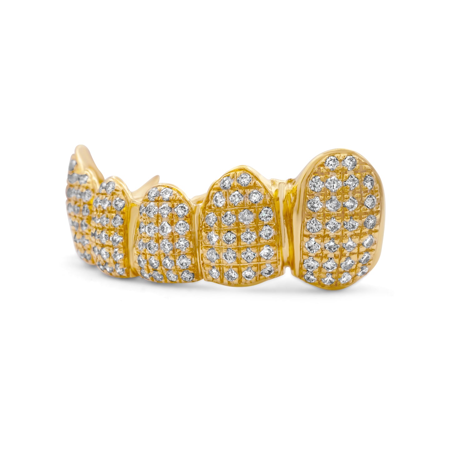 14K Yellow Gold Pave (Bottom) Grill