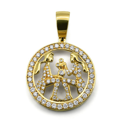 10K Yellow Gold Gemini Diamond Pendant 1.41 ctw