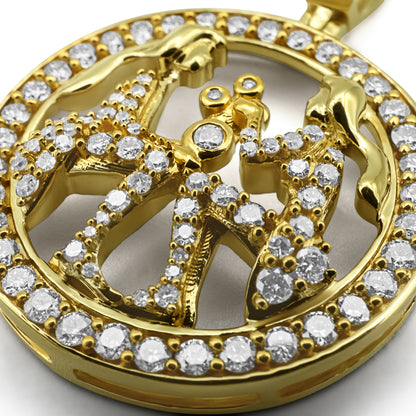 10K Yellow Gold Gemini Diamond Pendant 1.41 ctw