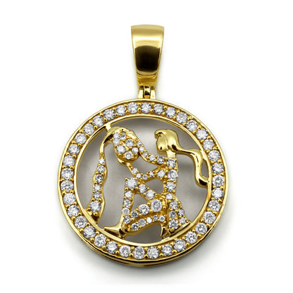 10K Yellow Gold Aquarius Diamond Pendant 1.42 ctw