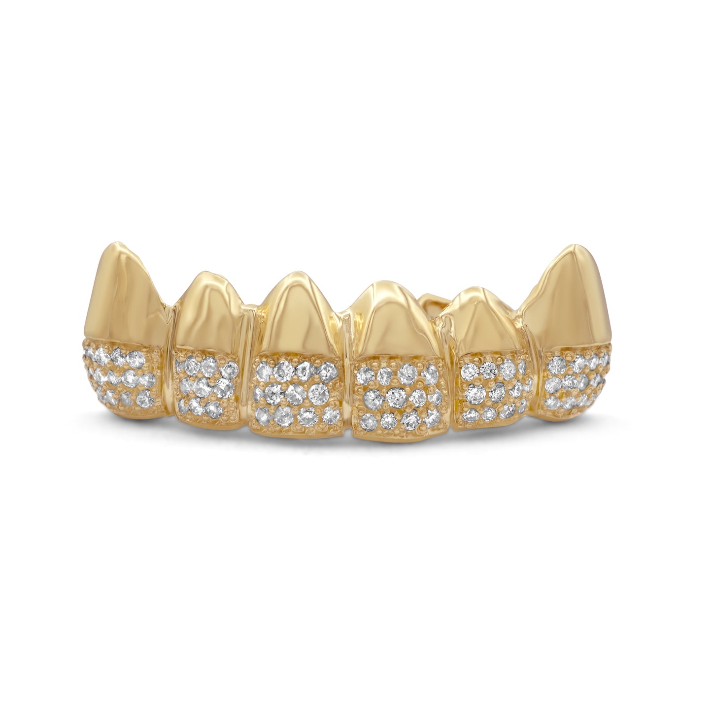 14K Yellow Gold Pave (Bottom) Grill