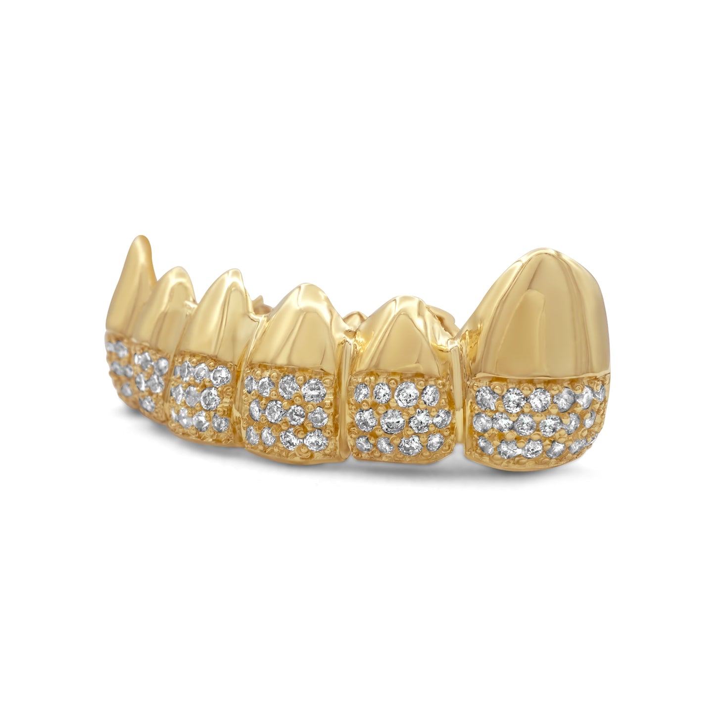 14K Yellow Gold Pave (Bottom) Grill