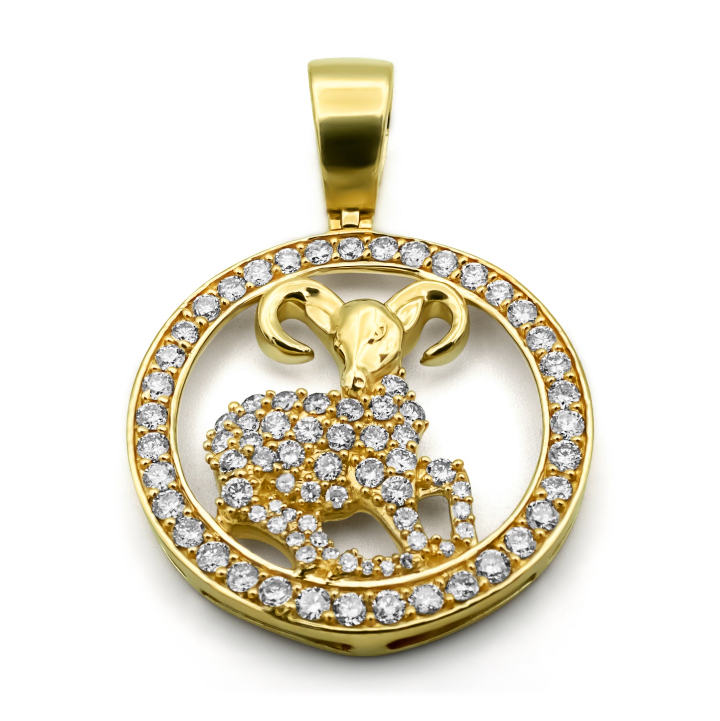 10K Yellow Gold Aries Diamond Pendant 1.57ctw