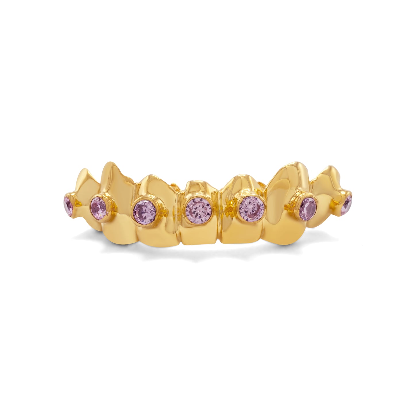 14K Yellow Gold Pink Diamond (Bottom) Grill