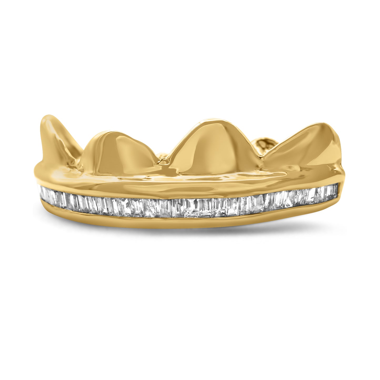 14K Yellow Gold Baguette Row (Top) Grill