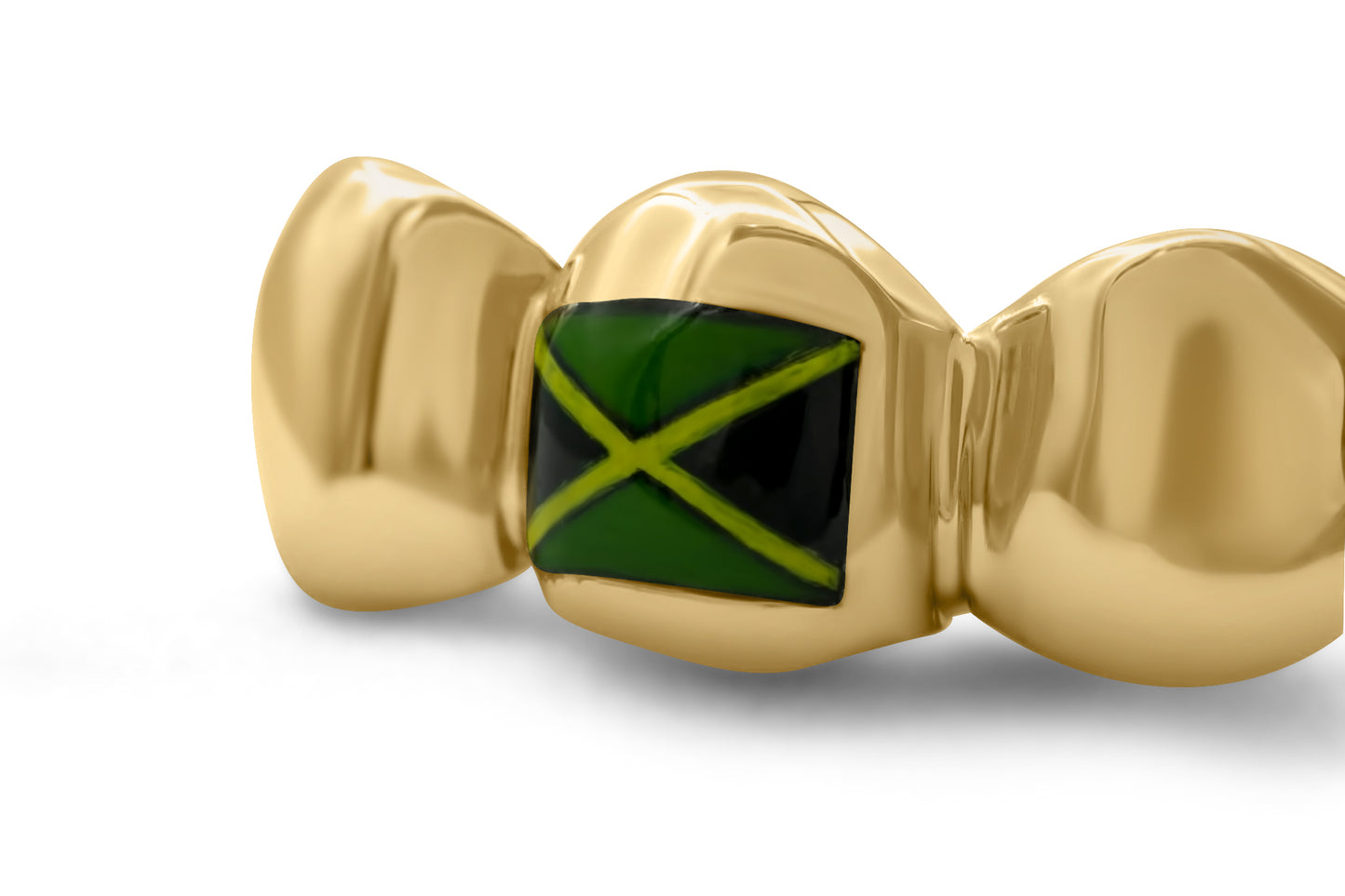 14K Yellow Gold Custom (Jamaica) Flag Grill