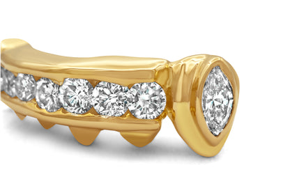 14K Yellow Gold 7-Diamond Row (Bottom) Grillz