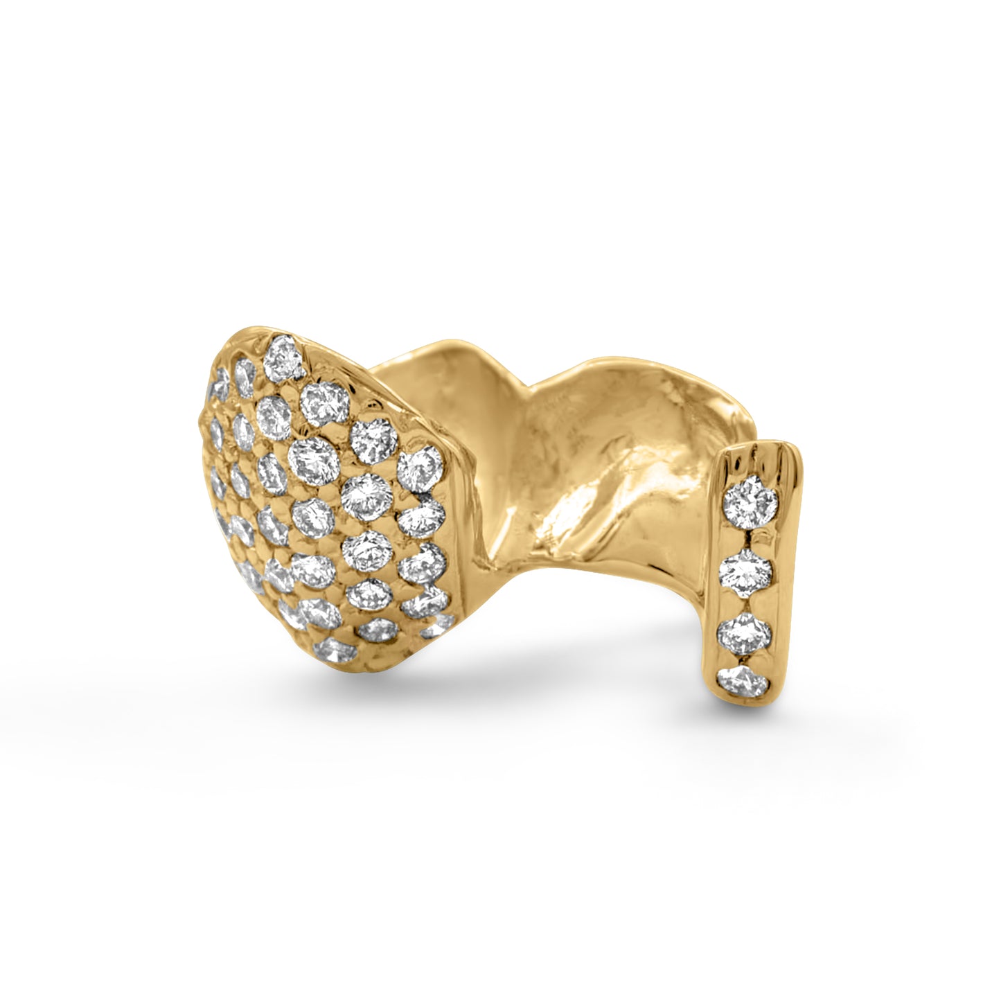 14K Yellow Gold Honeycomb Tooth & Gap Grill