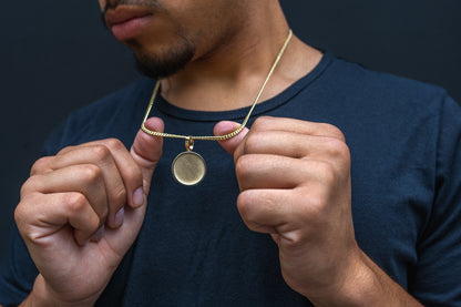 10K Yellow Gold Doubled Sided Spinning Picture Pendant