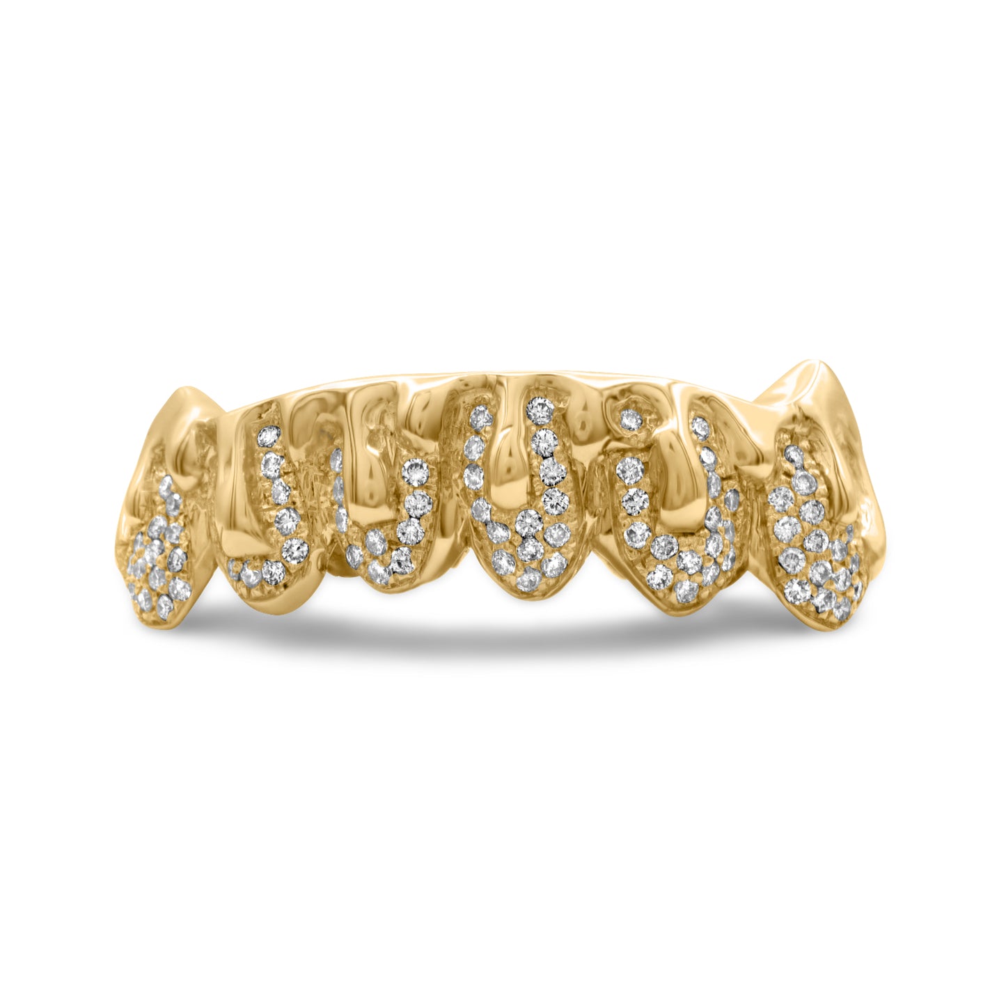 14K Yellow Gold Drip Pave (Bottom) Grill