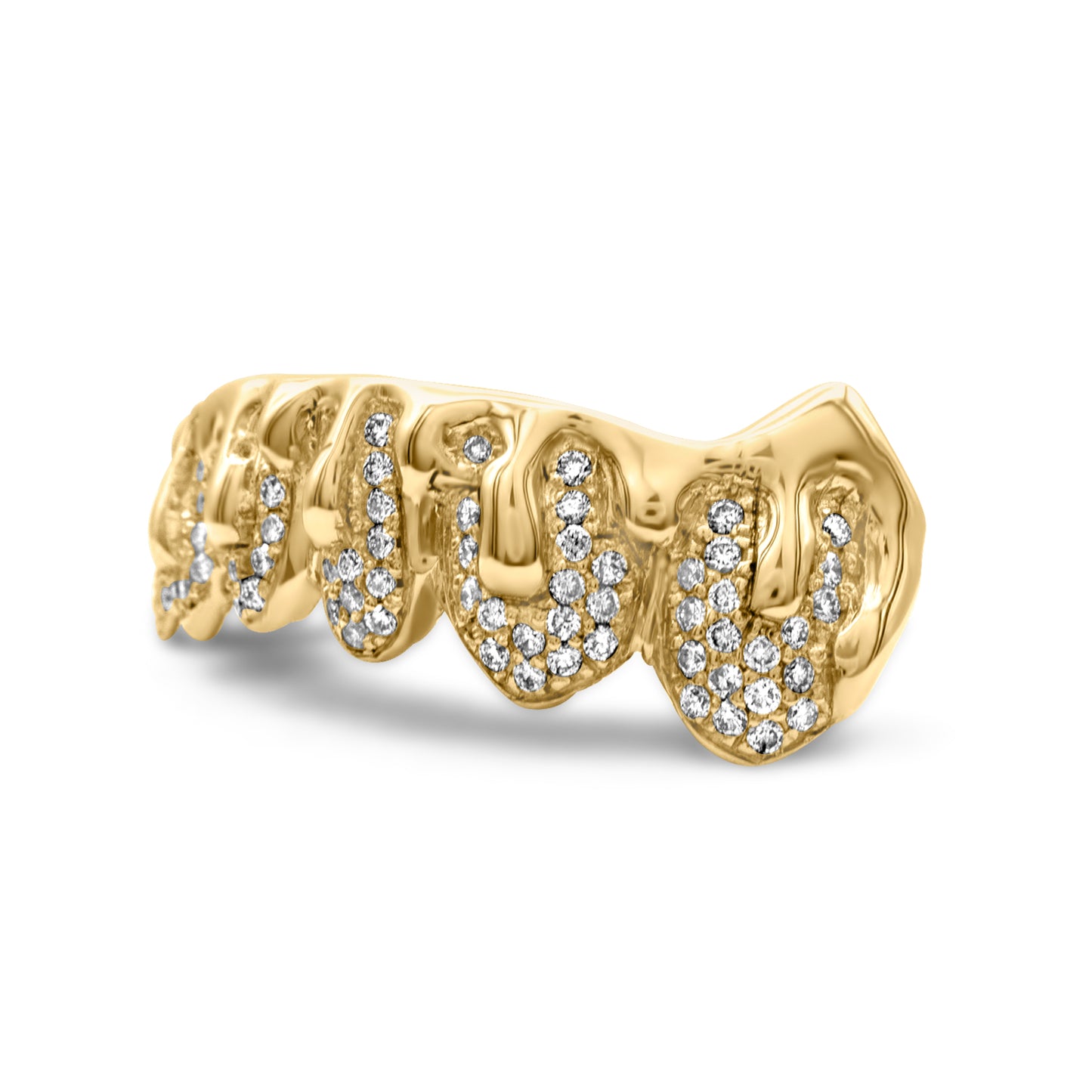 14K Yellow Gold Drip Pave (Bottom) Grillz