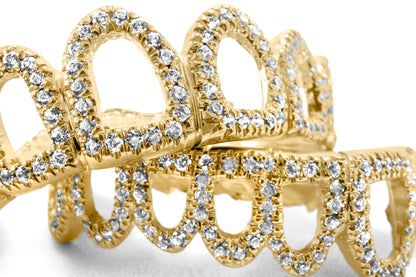 14K Yellow Gold Diamond Row (Top & Bottom) Grill