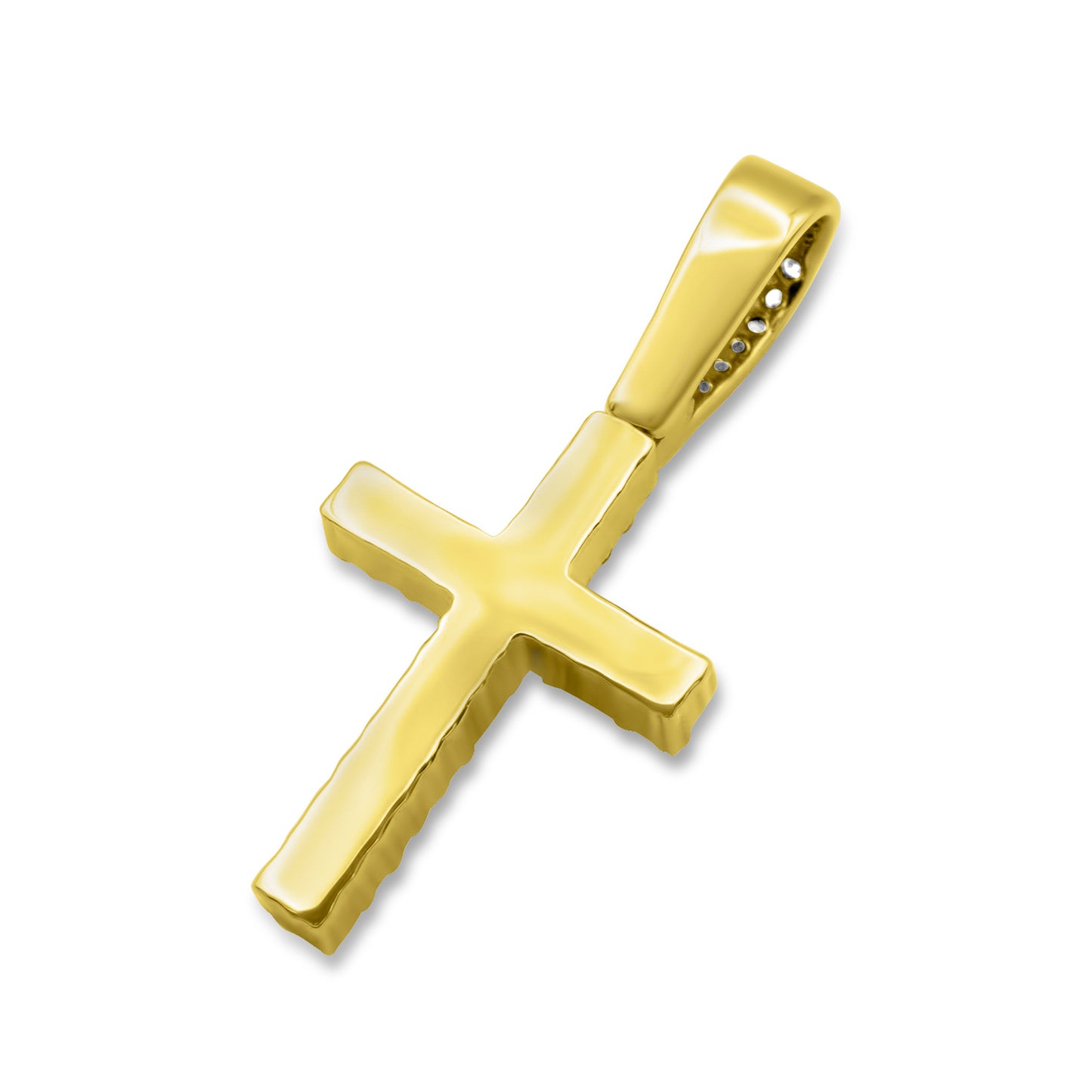 14K Yellow Gold Diamond Cross Pendant 1.08 ctw