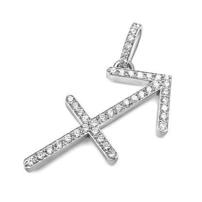 14k White Gold Diamond Sagittarius Zodiac Pendant 0.61 ctw