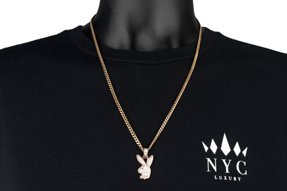 10K Rose Gold Bunny Diamond Pendant 0.80CTW