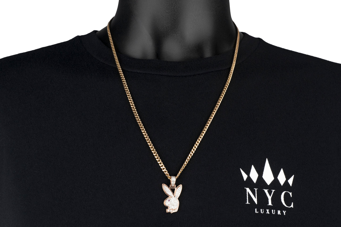 10k Rose Gold Bunny Diamond Pendant 0.80CTW