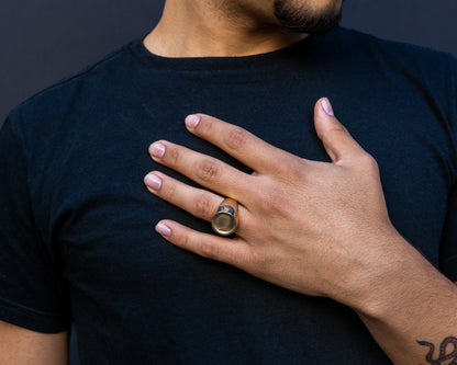 10K Solid Yellow Gold Picture Ring