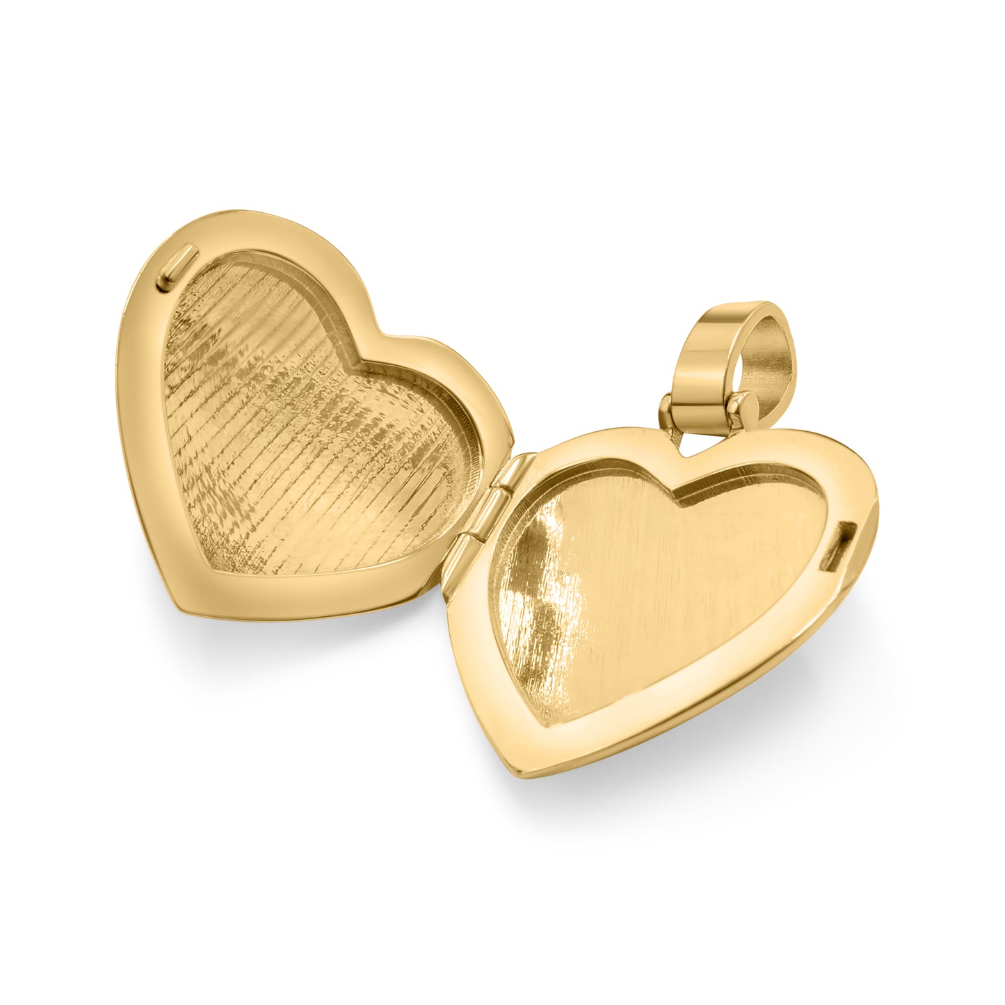 10K Yellow Gold Heart Picture Locket Pendant