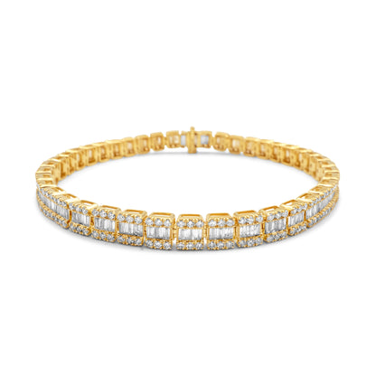 14K Yellow Gold Emerald Bracelet 5.69 CTW