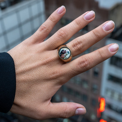 10K Solid Yellow Gold Picture Ring