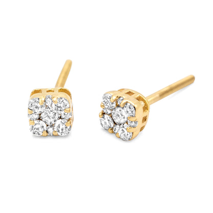 10K Yellow Gold Diamond Earrings 0.25ctw