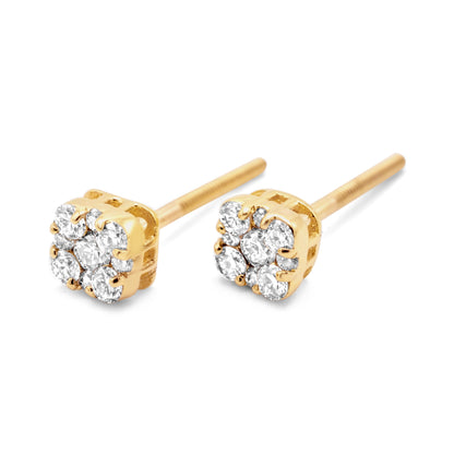 10K Yellow Gold Diamond Earrings 0.25ctw