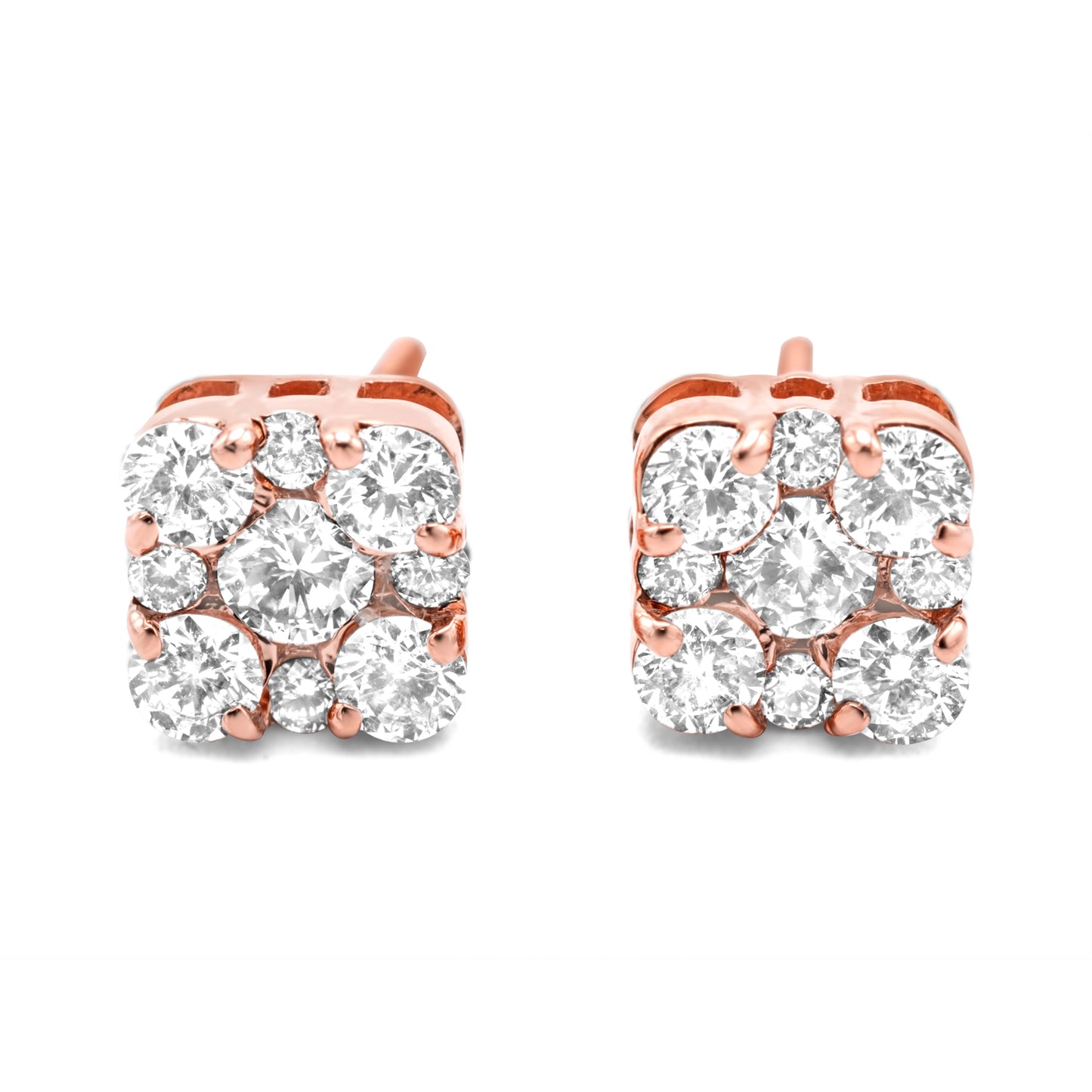 10k Rose Gold Diamond Earrings 0.71ctw