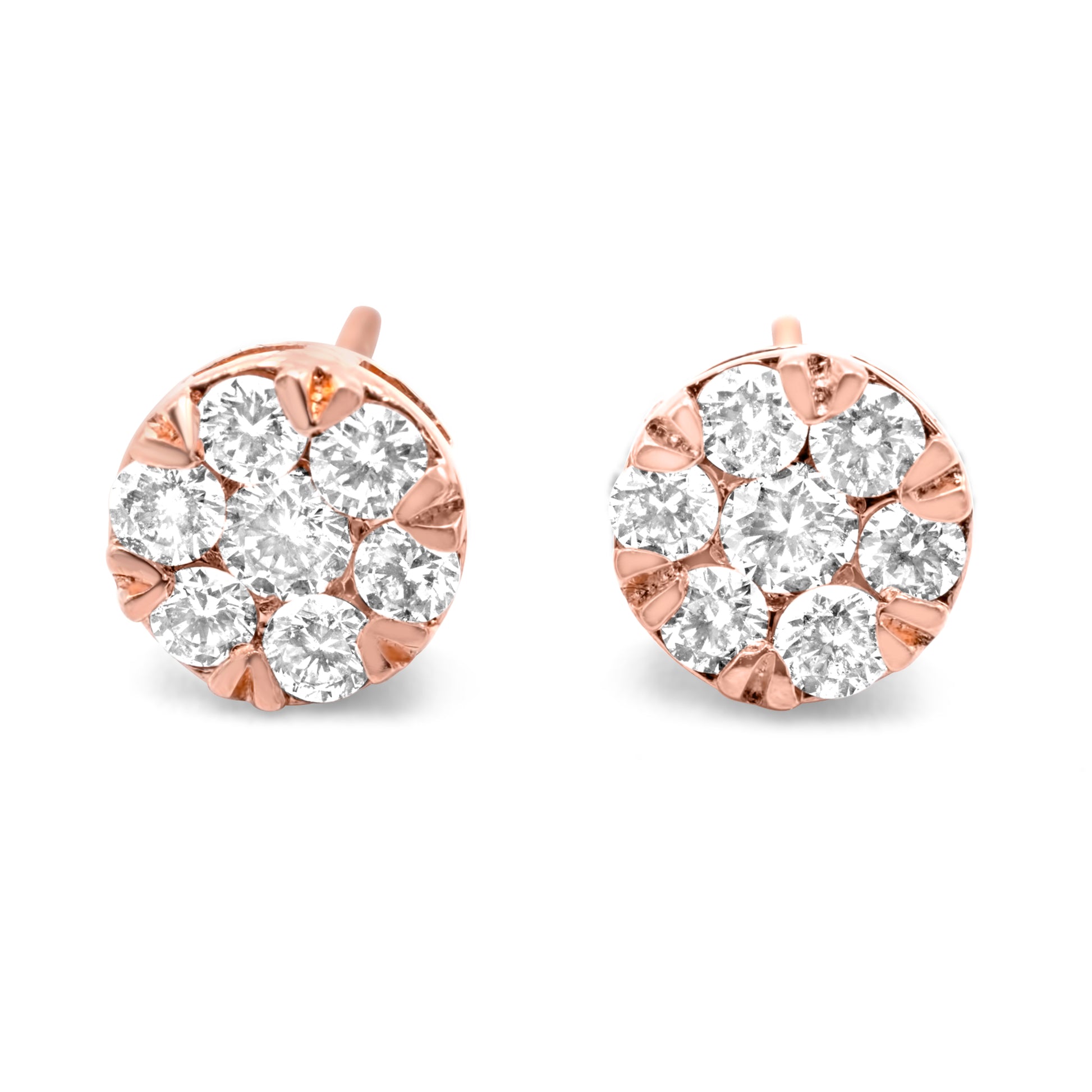 10k Rose Gold Diamond Earrings 0.50ctw