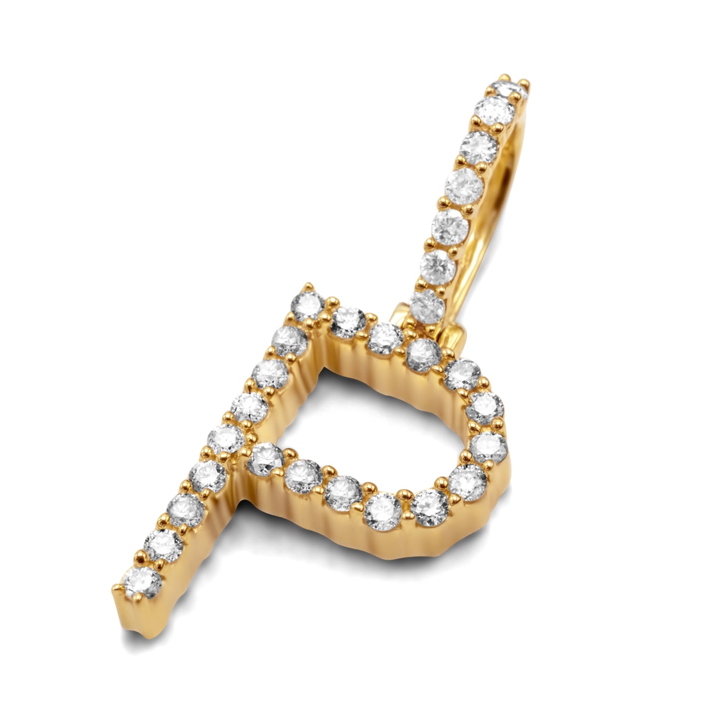 10K Yellow Gold Letter P Pendant 0.46ctw