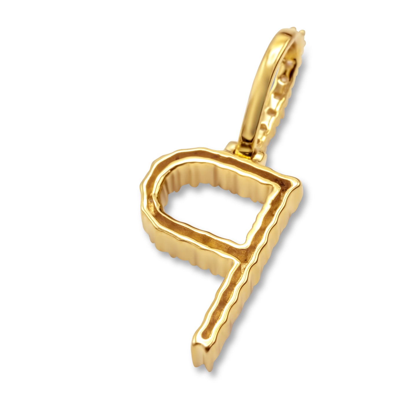 10K Yellow Gold Letter P Pendant 0.46ctw