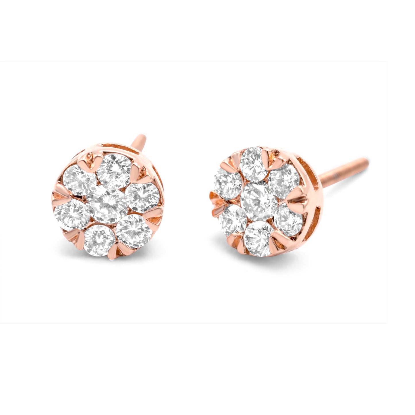 14k Rose Gold Diamond Earrings 0.50ctw