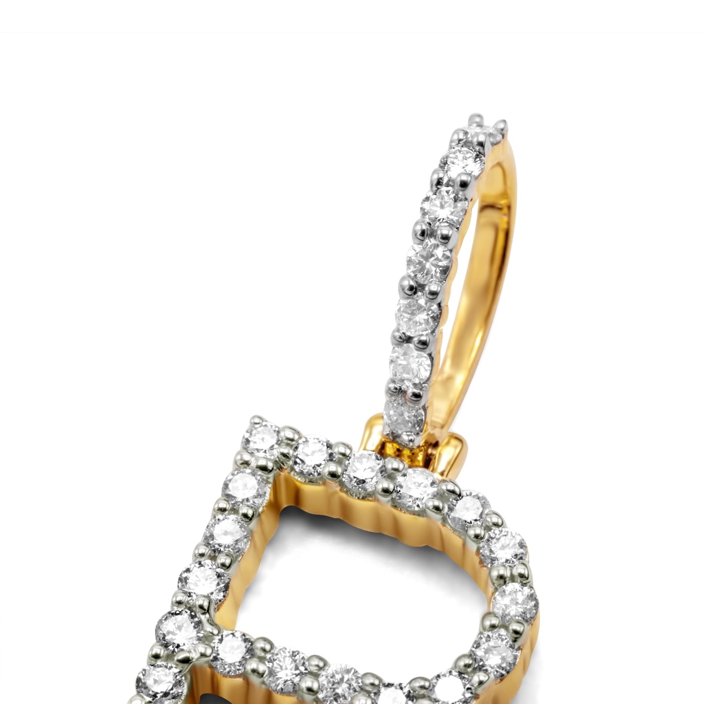 10K Yellow Gold Letter B Pendant 0.49ctw