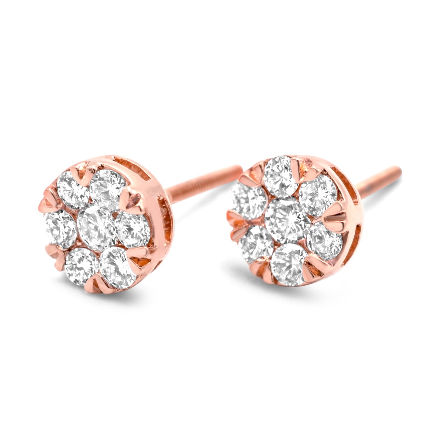 14k Rose Gold Diamond Earrings 0.50ctw