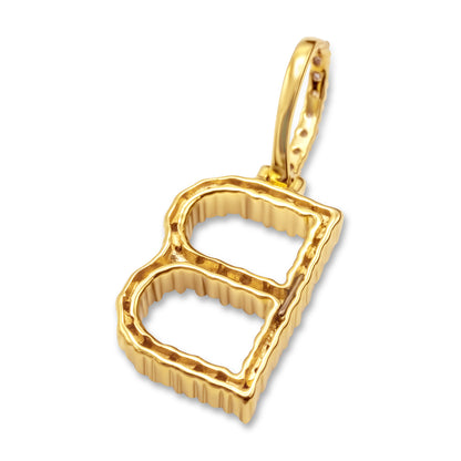 10K Yellow Gold Letter B Pendant 0.49ctw