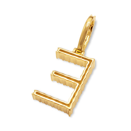 10K Yellow Gold Letter E Pendant 0.53ctw