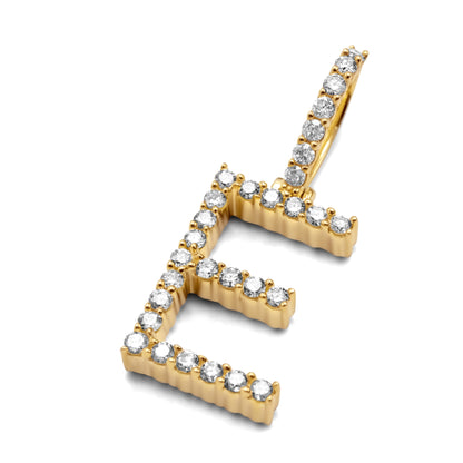 10K Yellow Gold Letter E Pendant 0.53ctw