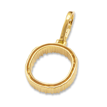 10K Yellow Gold Letter O Pendant 0.53ctw