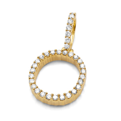 10K Yellow Gold Letter O Pendant 0.53ctw