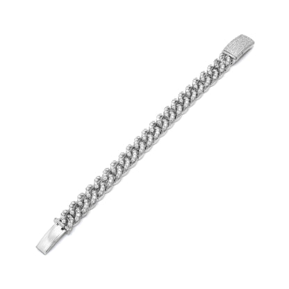 10k White Gold Cuban Link Bracelet 19.34CTW