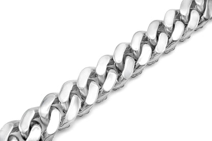 10k White Gold Cuban Link Bracelet 19.34CTW