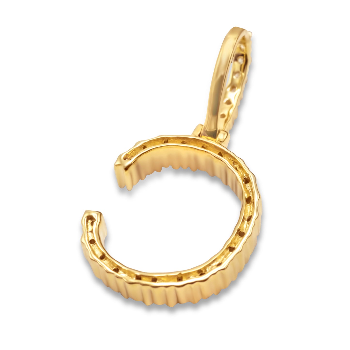 10K Yellow Gold Letter C Pendant 0.43ctw