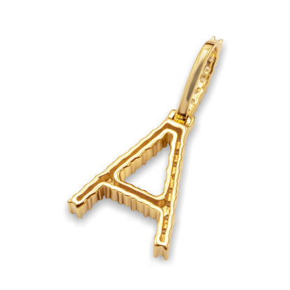 10K Yellow Gold Letter A Pendant 0.56ctw