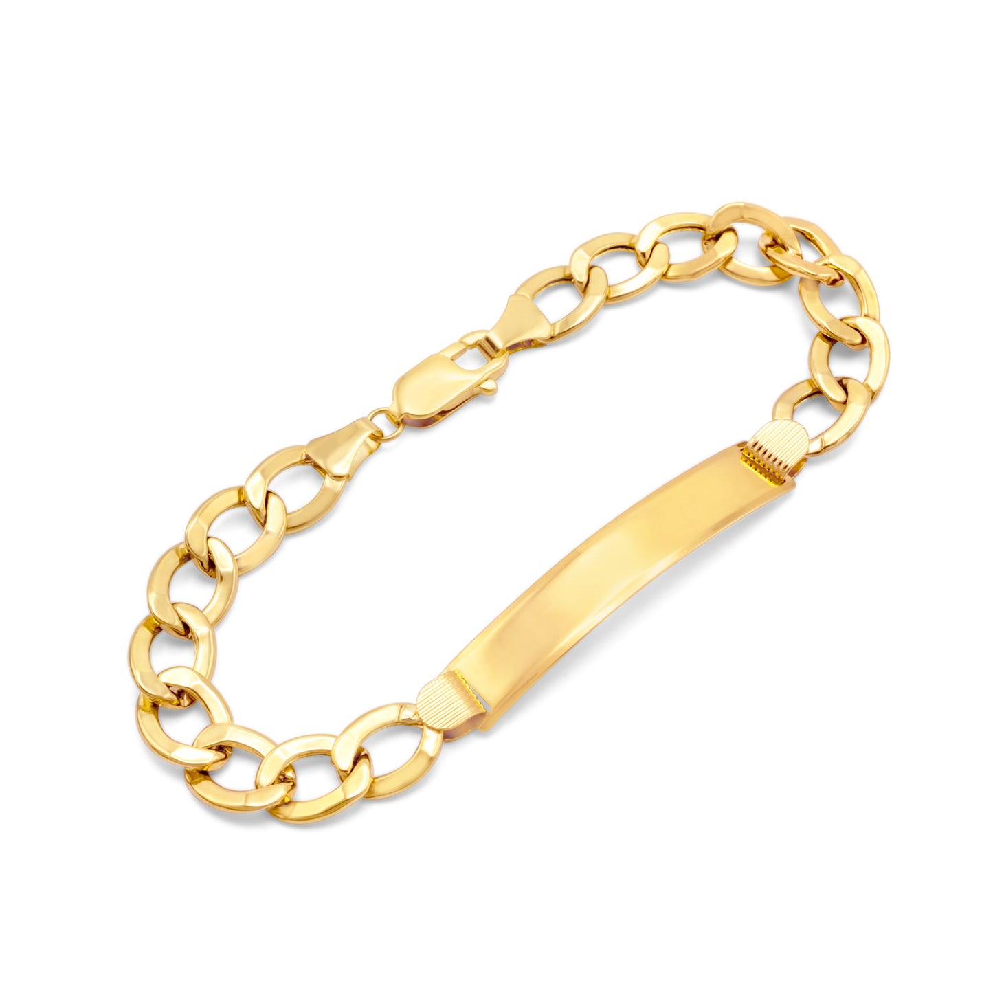 10k Curb Link Hollow ID Bracelet 9mm