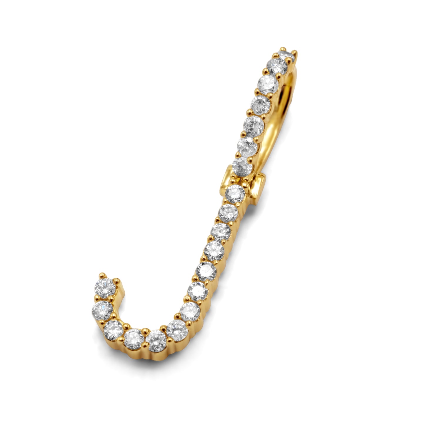 10K Yellow Gold Letter J Pendant 0.38ctw